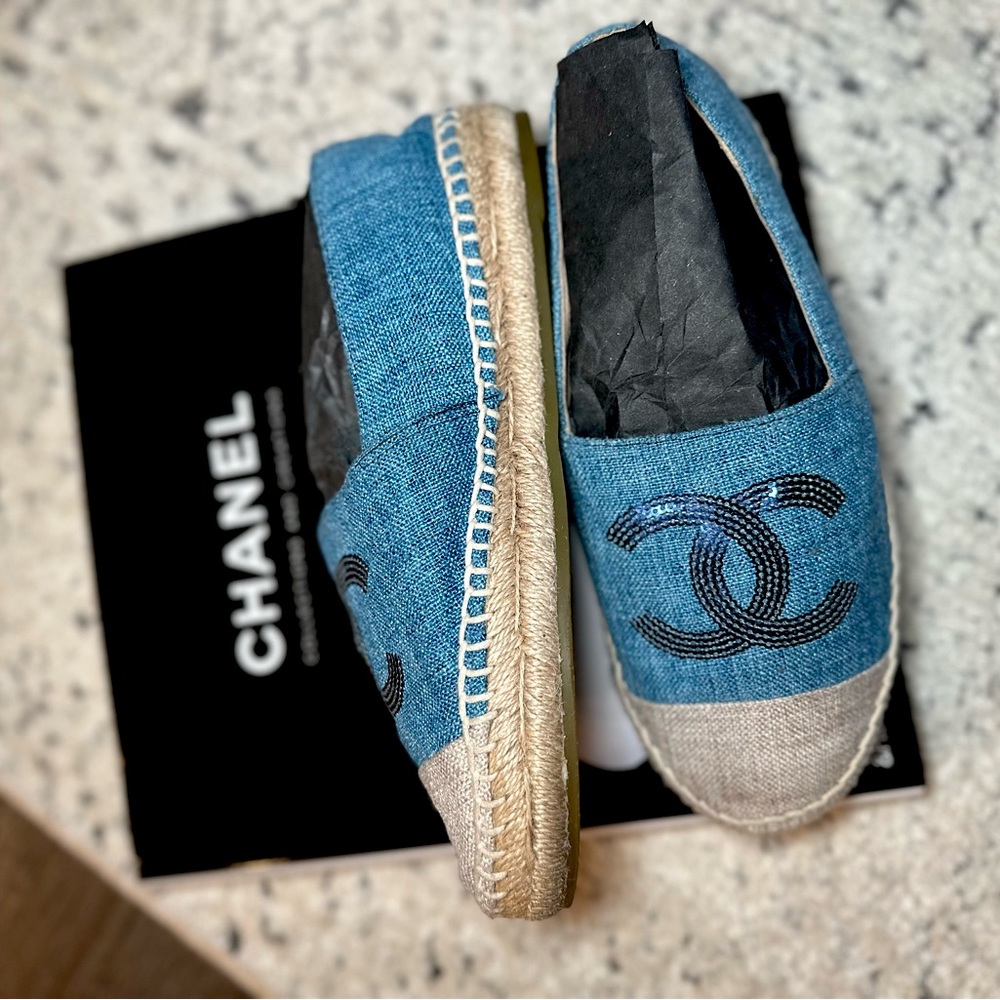 Chanel denim espadrilles